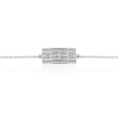 Tennis Court Curved Bracelet w/CZ, 9x18mm, Rhodium Plated - studio-margaret