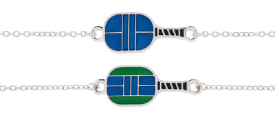 Enameled Pickleball Paddle Curved Bracelet - studio-margaret