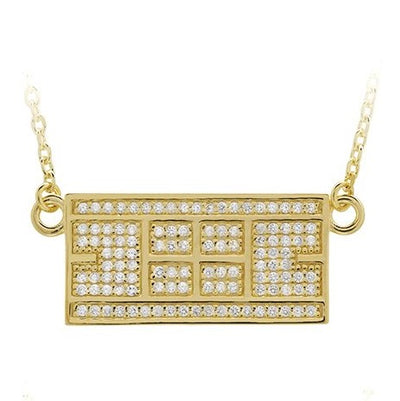 CZ Tennis Court Necklace Medium 14kt gp