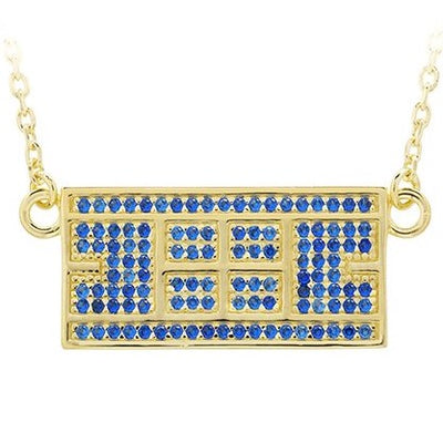 CZ Tennis Court Necklace Medium 14kt gp