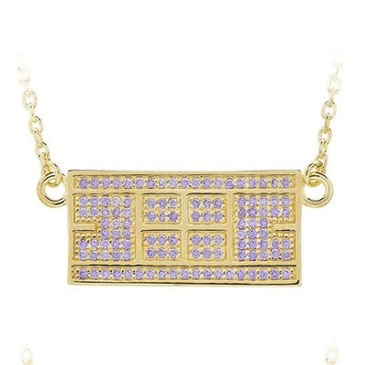 CZ Tennis Court Necklace Medium 14kt gp
