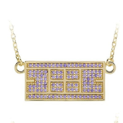 CZ Tennis Court Necklace Medium 14kt gp