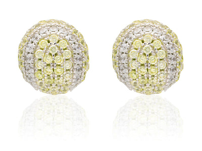 CZ Pave Tennis Ball Earrings