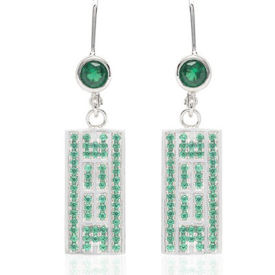 Tennis Court Earrings w/CZ, Leverback (5 Colors) - studio-margaret