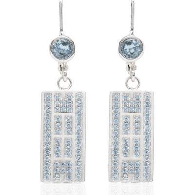 Tennis Court Earrings w/CZ, Leverback (5 Colors) - studio-margaret