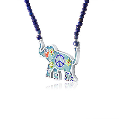 Pink Hippy Yippy Elephant Necklace