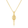 14Kt Gold and diamond Petite Tennis Racquet Pendant-One of a kind