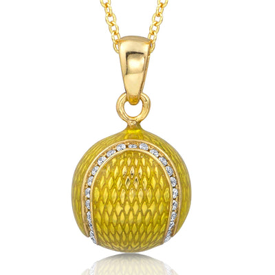 Enamel Tennis Ball with Cubic Zirconia Pendant