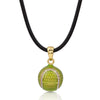 Enamel Tennis Ball with Cubic Zirconia Pendant