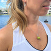 Enamel Tennis Ball with Cubic Zirconia Pendant