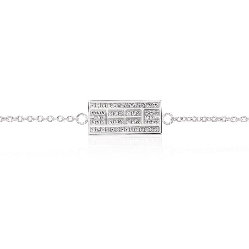 CZ Tennis Court Anklet Small