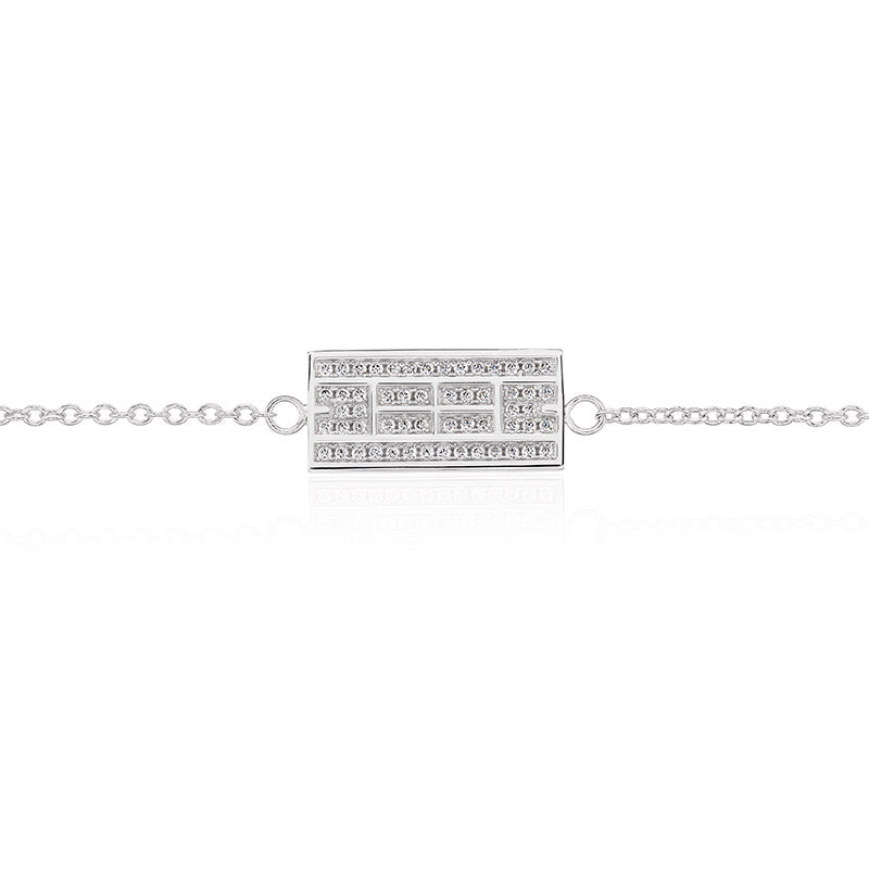 Tennis Court w/ CZ Bracelet, 9x18mm, Rhodium Plated (9 Colors) - studio-margaret