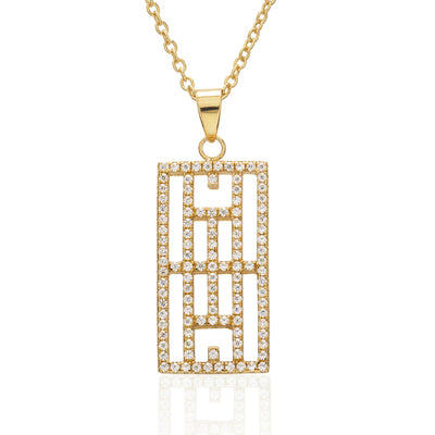 CZ Calling the Lines Tennis Pendant and Necklace