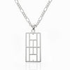"Calling The Lines" Tennis Court Pendant 15x30mm, Figaro Chain - studio-margaret