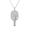 CZ Pickle Paddle with 3-d Pickle Ball Pendant