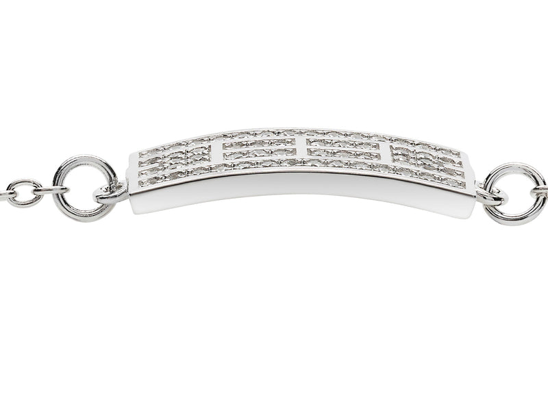 CZ Tennis Court Anklet Curved Medium