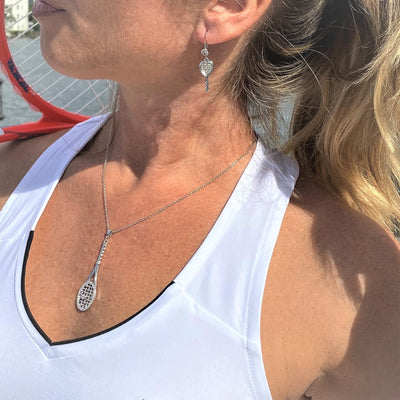 CZ Framed Racquet Pendant