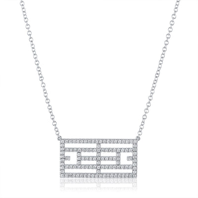 14kt White Gold Diamond Calling the Lines Tennis Necklace