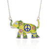 Peace Loving Hippy Yippy Elephant Enameled on Fine Silver - studio-margaret
