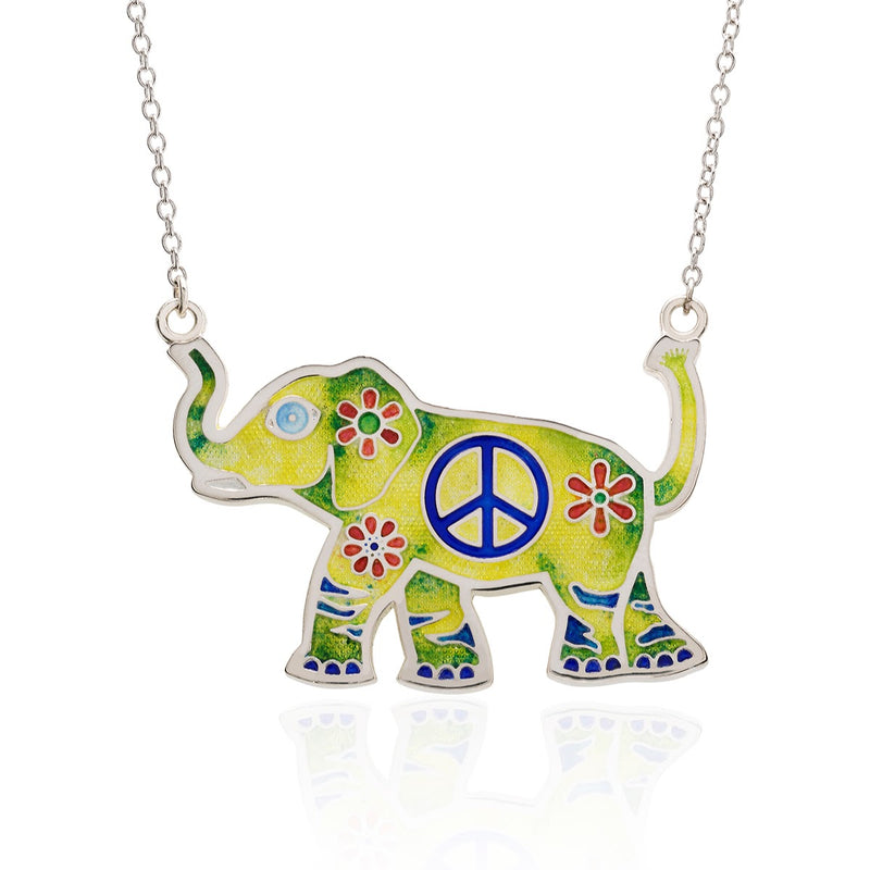 Enamel Limited Edition Hippy Yippy Elephant Necklace