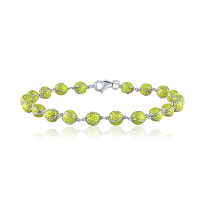 Enamel Tennis Balls Bracelet