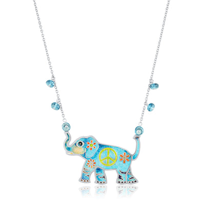 Enamel Limited Edition Hippy Yippy Elephant Necklace