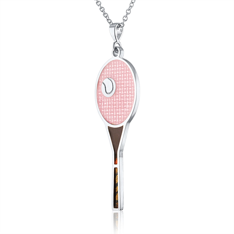 Enamel Tennis Racquet Pendant