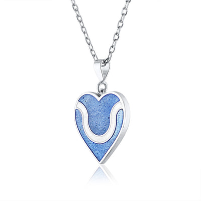 Enameled Heart Necklace or Pendant