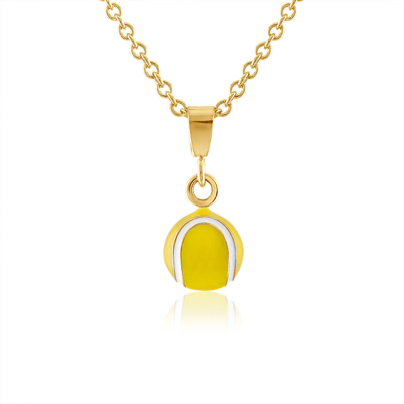 Enamel Tennis Ball Pendant Small and charm options