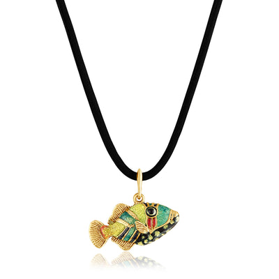 Glass Enamel Trigger Fish Pendant