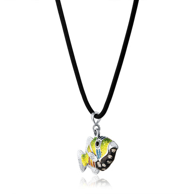 Glass Enamel Trigger Fish Pendant