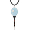 Hand Enameled Tennis Racquet Pendant, Fine Silver - studio-margaret