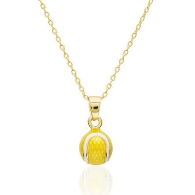 Enamel Tennis Ball Pendant Small and charm options