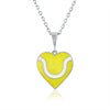 Enamel Tennis Ball Heart Pendant