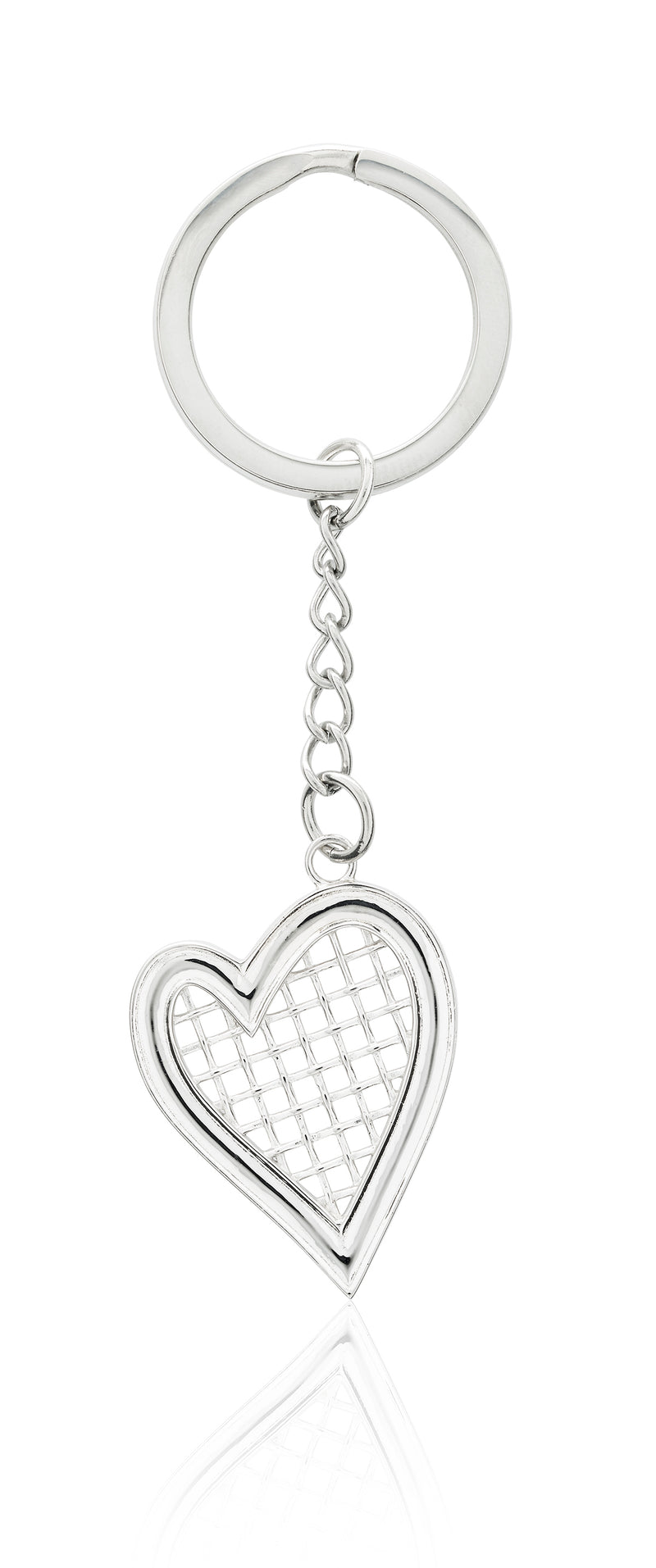 Heart Strings Key Ring and Bag tag Sterling Silver XL