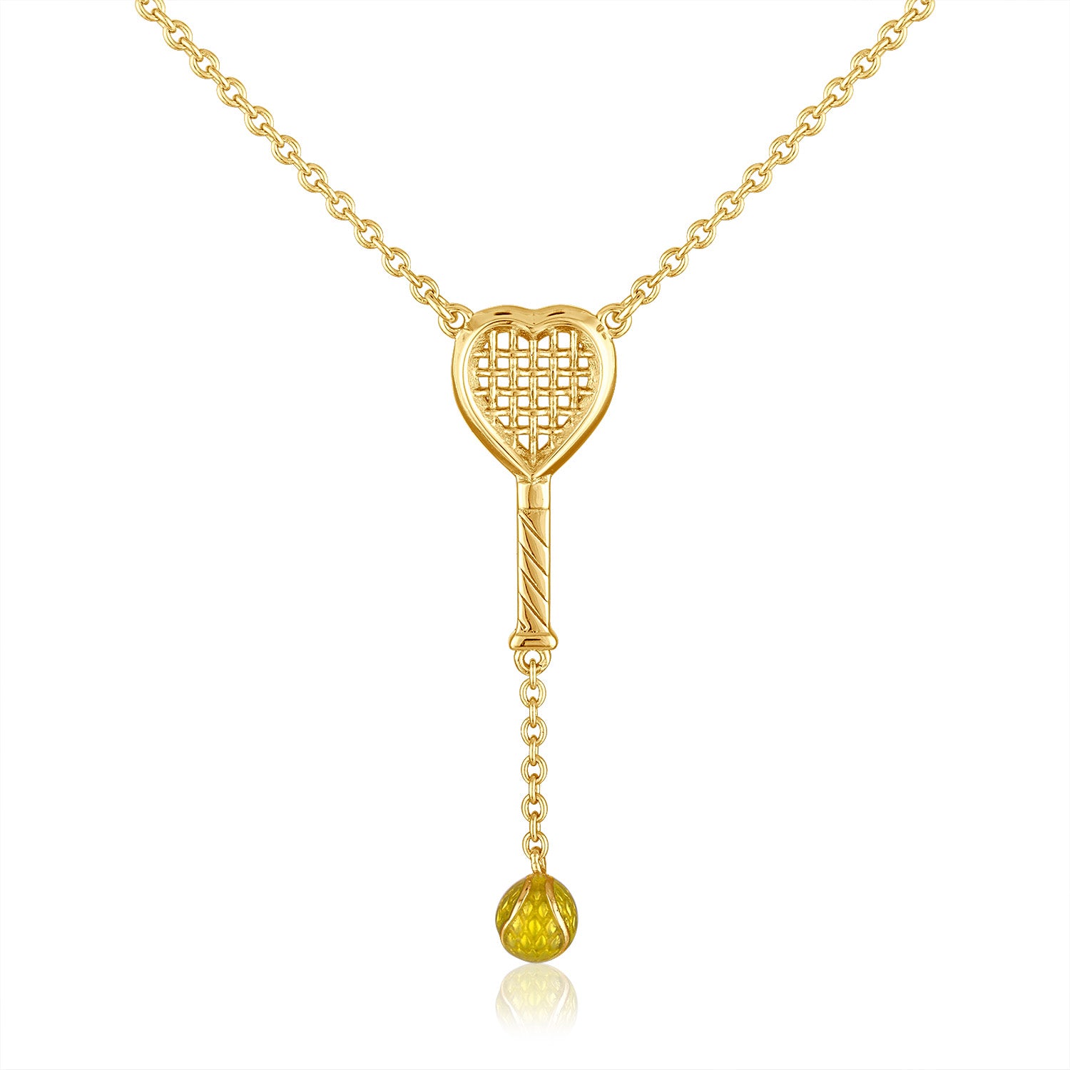 Heart Racquet Y Necklace