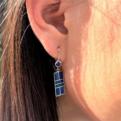 Enamel Pickle Court Earrings