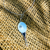 Hand Enameled Tennis Racquet Pendant, Fine Silver - studio-margaret