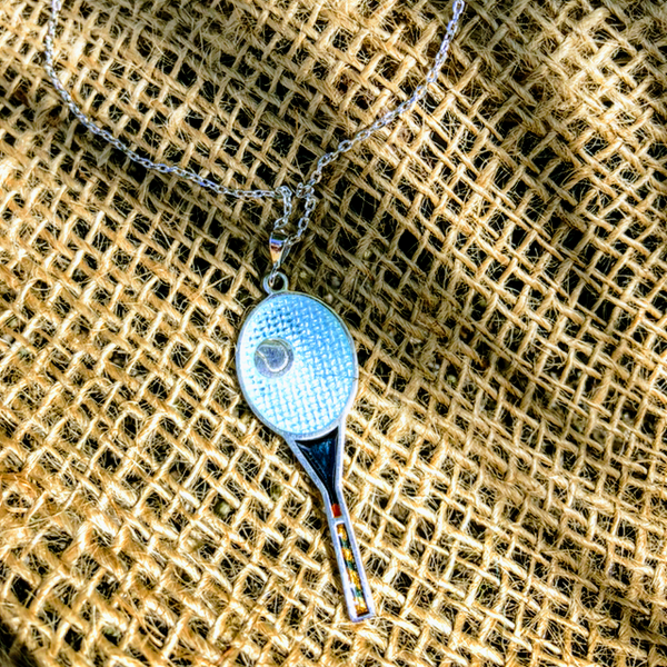 Enamel Tennis Racquet Pendant - Studiomargaret