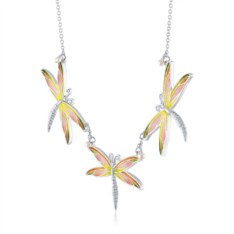 Enamel Limited Edition 3-Dragonfly Necklace