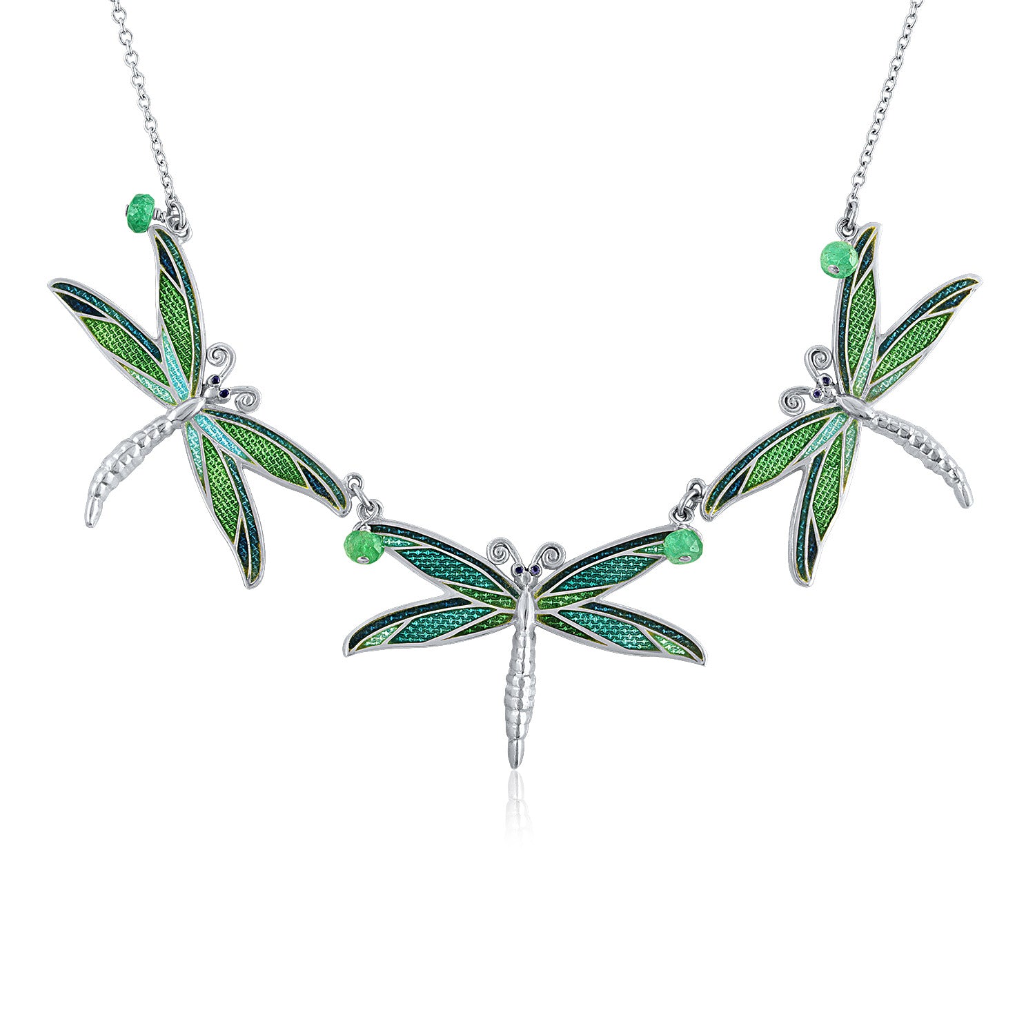 Enamel Limited Edition 3-Dragonfly Necklace