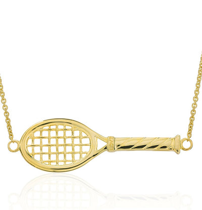 14Kt Gold Love Racquet Necklace