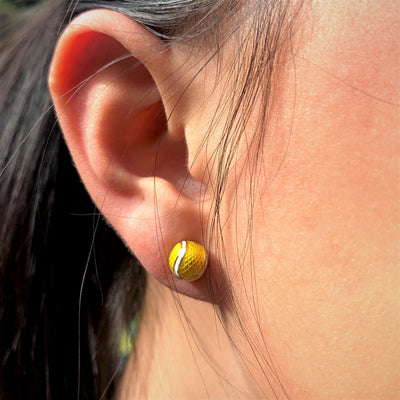 Enamel Tennis Ball Earrings