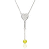 Heart Racquet Y Necklace