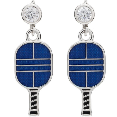 Enamel Pickle ball Paddle Lever Back Earrings