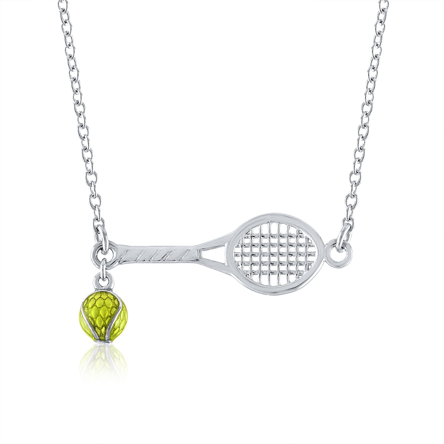 Tennis Racquet with 5mm Enamel Tennis Ball - Studiomargaret