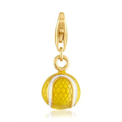 Enamel Tennis Ball Pendant Small and charm options