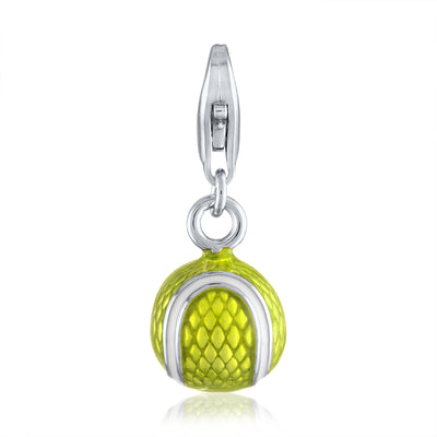 Enamel Tennis Ball Pendant Small and charm options