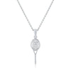 Petite Racquet with bezel CZ pendant