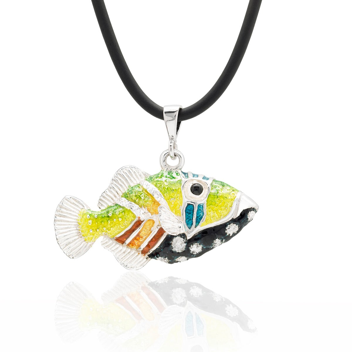 Glass Enamel Trigger Fish Pendant